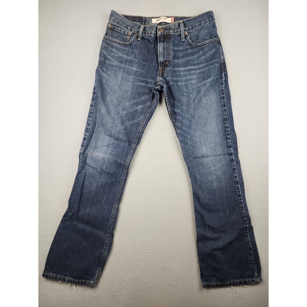 Levi's 527 Bootcut Jeans Mens 32x32 (32x31) Med Wash Blue Distress Denim Casual